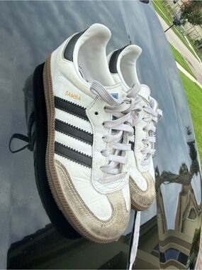 adidas White, Black & Gum Samba Sneakers